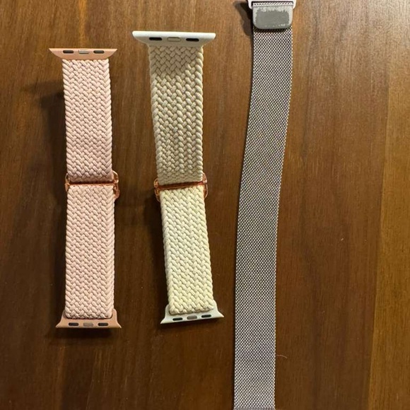 Apple Braided Solo Loop Bands - Pink, Cream, Gray - Picture 2 of 4